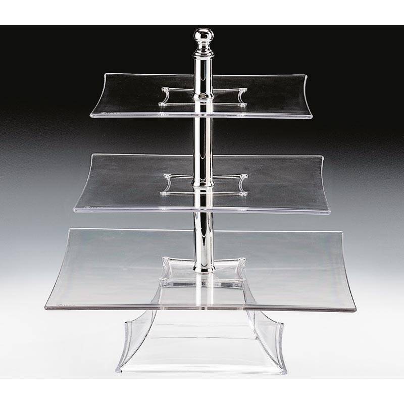 Zicco ZCP-638 3 Katlı Teşhir Standı, Polikarbon, Şeffaf, 44 cm - 1