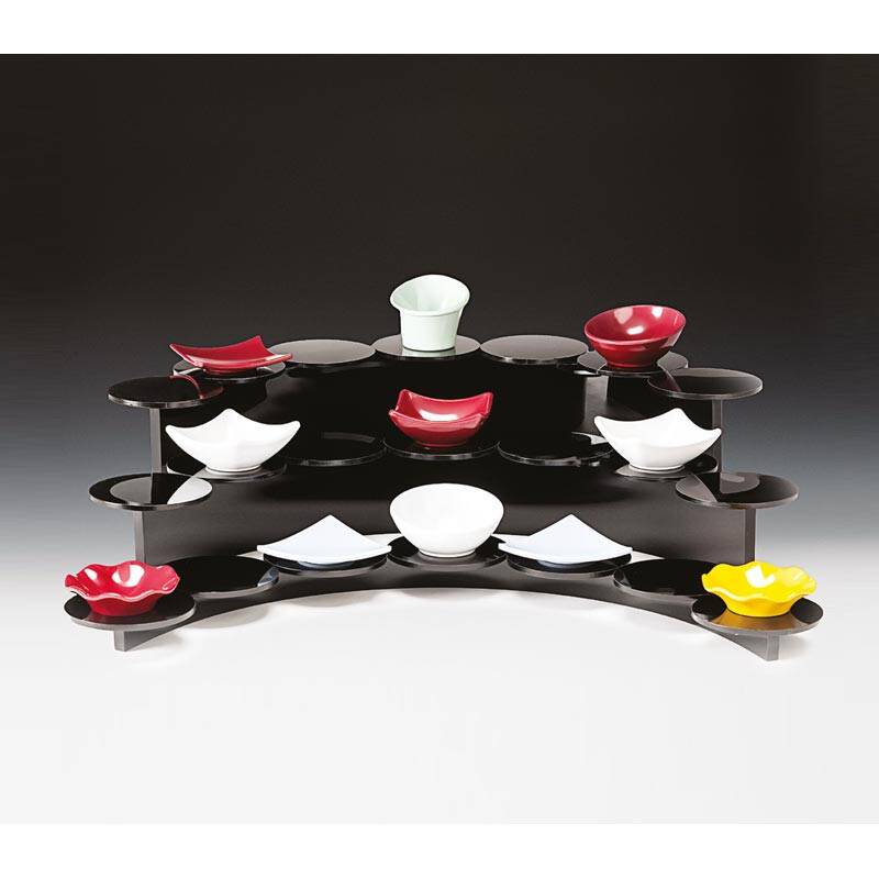 Zicco ZCP-647 Akrilik Teşhir Standı, 3 Katlı, Siyah, 13 cm - 1