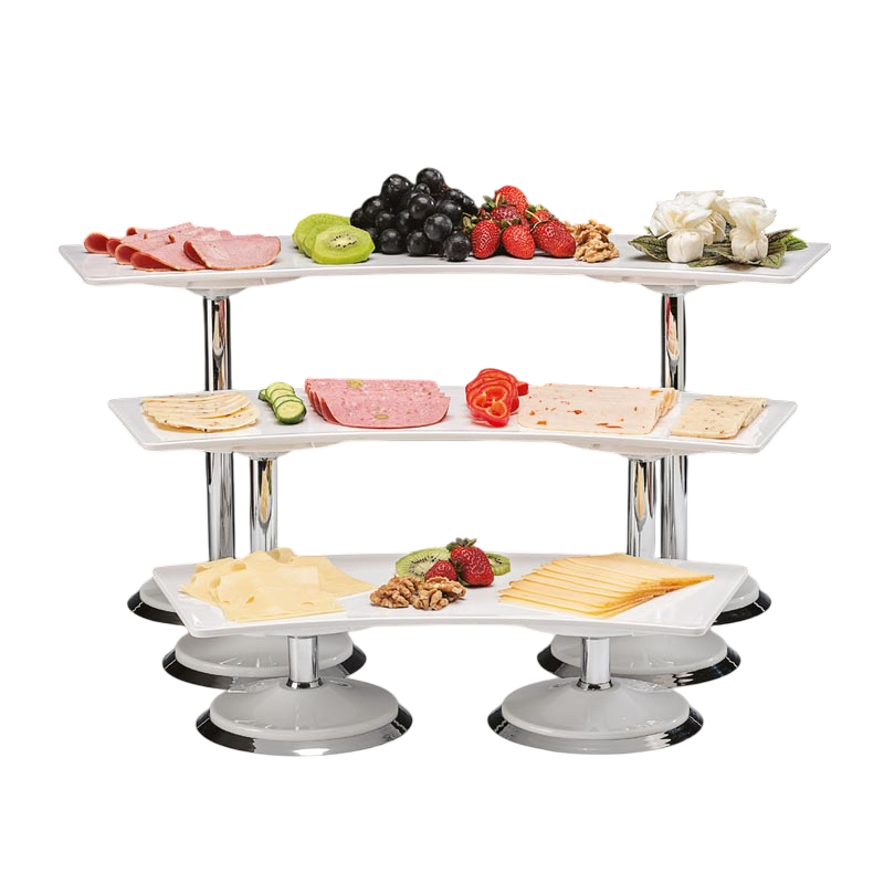 Zicco ZCP-648 Tepsili Teşhir Standı, 3 Basamaklı, Melamin, Beyaz - Zicco