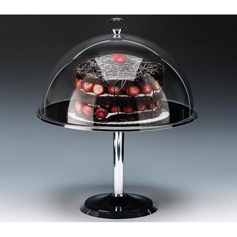 Zicco ZCP-656 Ayaklı Fanus, Polikarbon Kapaklı, Melamin Altlı, Siyah, 33x39 cm - Zicco