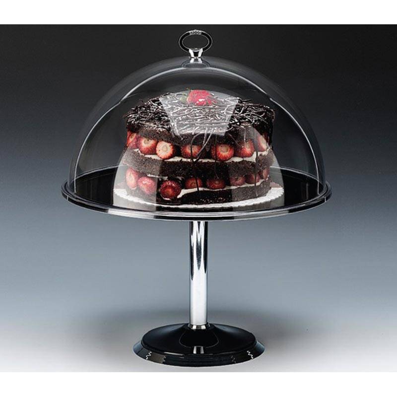 Zicco ZCP-656 Ayaklı Fanus, Polikarbon Kapaklı, Melamin Altlı, Siyah, 33x39 cm - 1