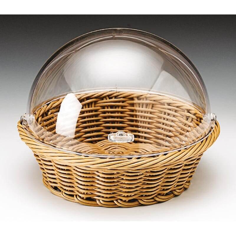 Zicco ZCP-660 Yuvarlak Hasır Ekmek Sepeti, Polikarbon Rolltop Kapaklı, 35x10 cm - Zicco