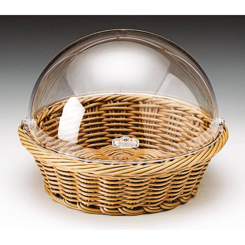 Zicco ZCP-660 Yuvarlak Hasır Ekmek Sepeti, Polikarbon Rolltop Kapaklı, 35x10 cm - 1