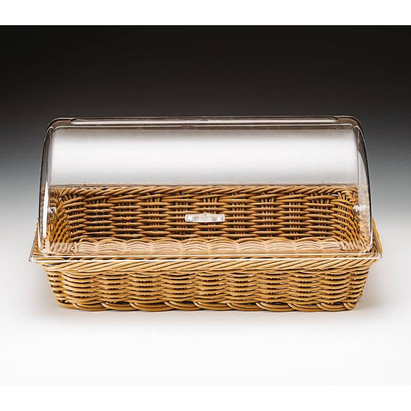 Zicco ZCP-663 Hasır Ekmek Sepeti, Polikarbon Rolltop Kapaklı, Açık Kahverengi, 55x35x10 cm - 1