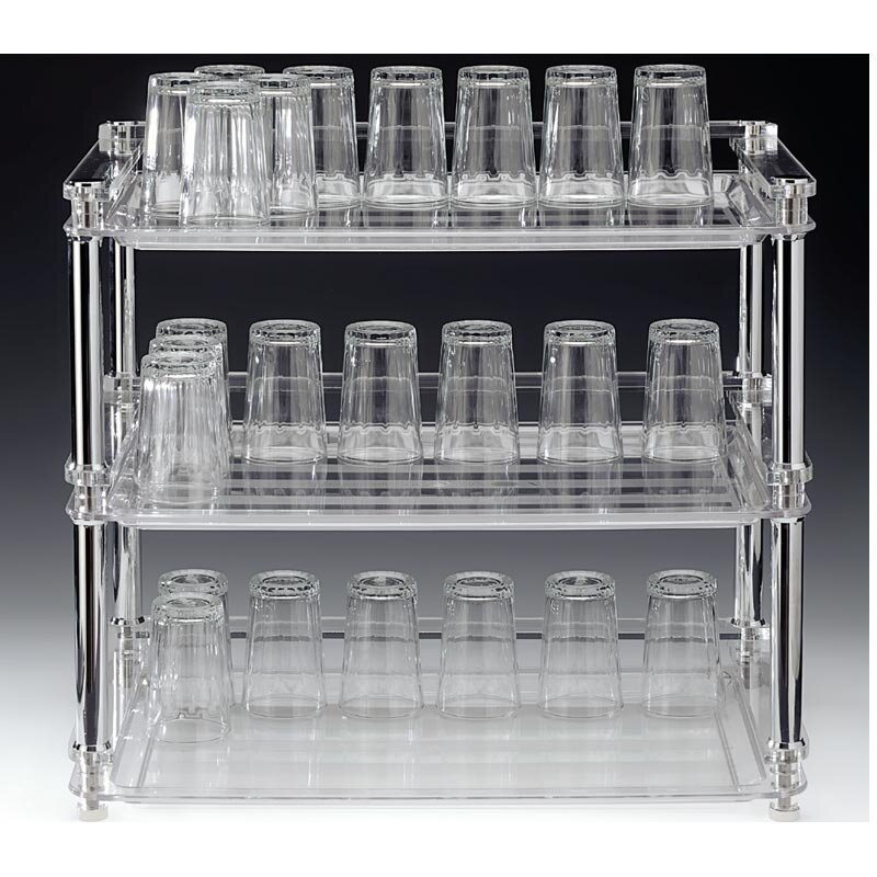 Zicco ZCP-672 Polikarbon Tepsili Bardak Standı, Metal Ayaklı, Şeffaf, 53x33x46 cm - Zicco