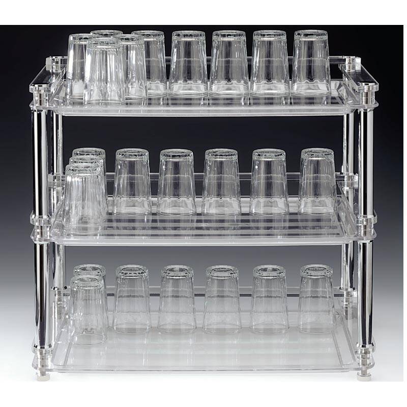 Zicco ZCP-672 Polikarbon Tepsili Bardak Standı, Metal Ayaklı, Şeffaf, 53x33x46 cm - 1