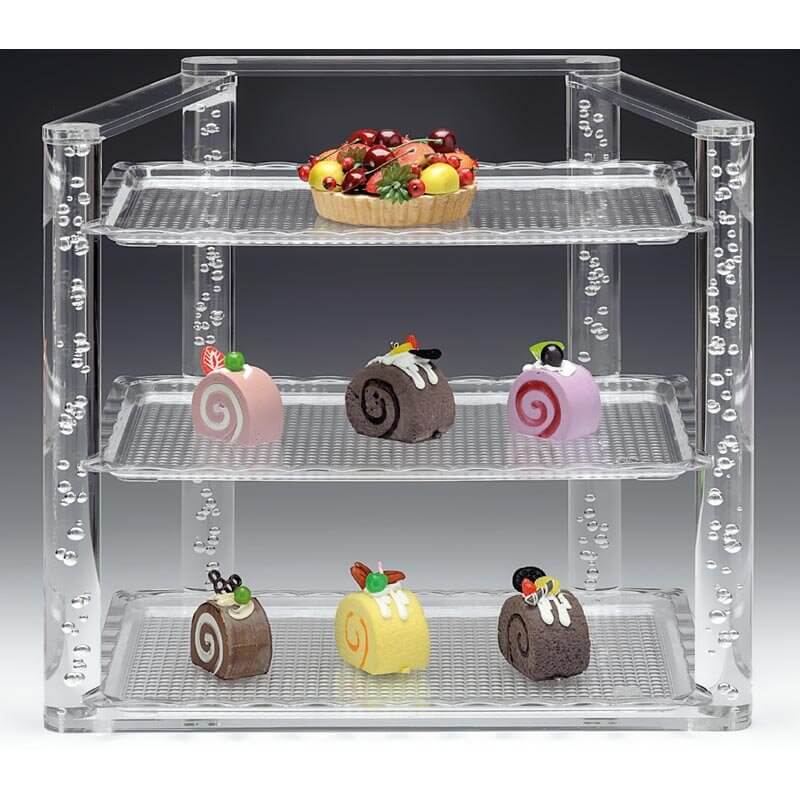 Zicco ZCP-674 Teşhir Standı, Polikarbon Tepsili, 3 Katlı, Şeffaf, 42 cm - Zicco