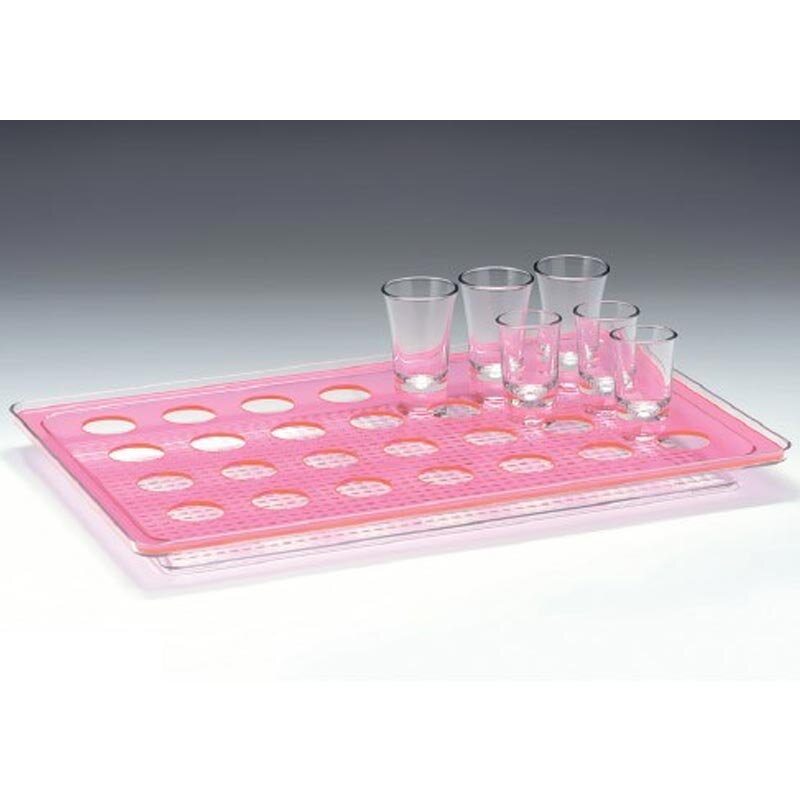 Zicco ZCP-678 Shot Servis Standı, Tepsili, Polikarbon, 28'li, Pembe, 44x8 cm - Zicco