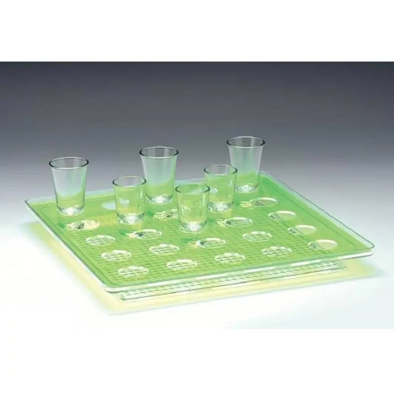 Zicco ZCP-679 Shot Servis Standı, Tepsili, Polikarbon, Yeşil, 25'li, 34x34 cm - 1