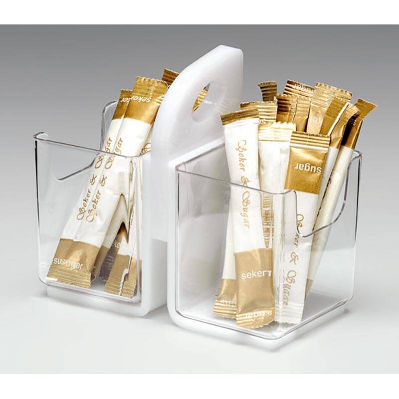 Zicco ZCP-685 2'li Çubuk Poşet Şekerlik, Polikarbon, Beyaz, 13x7 cm - 2