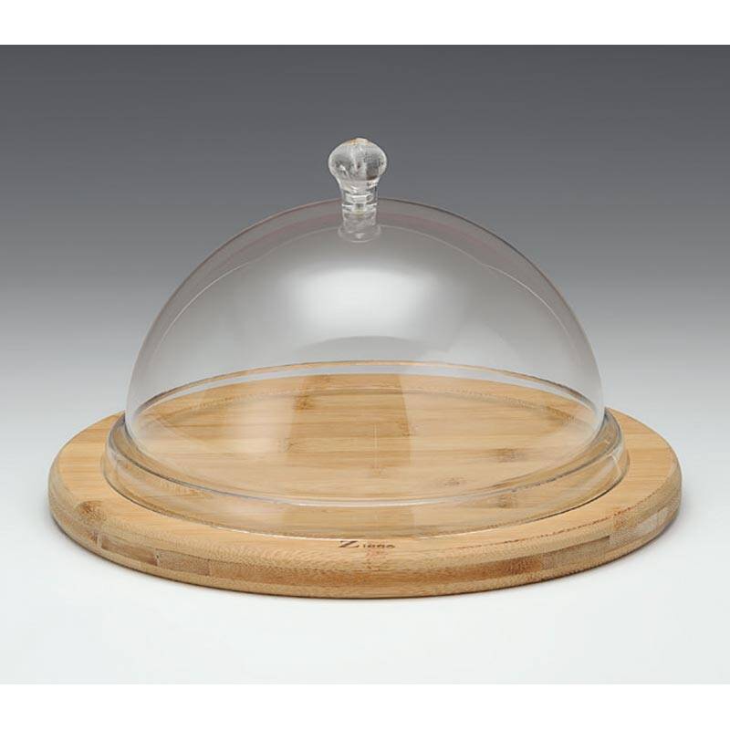 Zicco ZCP-687 Yuvarlak Fanus, Ahşap Altlı, Şeffaf Akrilik Kapaklı, 26 cm - 1