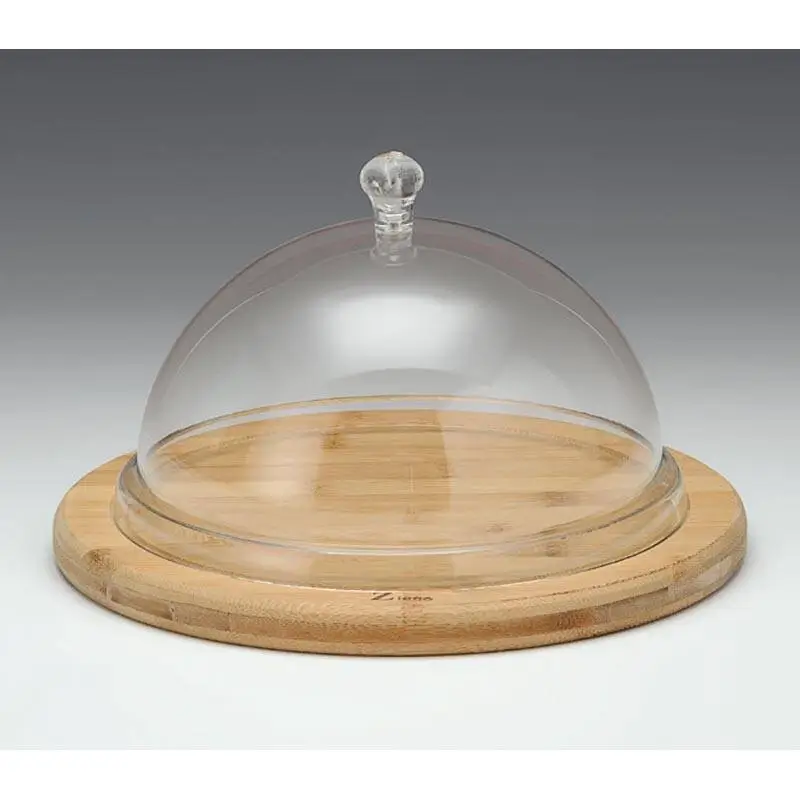 Zicco ZCP-687 Yuvarlak Fanus, Ahşap Altlı, Şeffaf Akrilik Kapaklı, 26 cm - 1