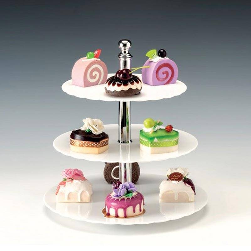 Zicco ZCP-713 Teşhir Standı, 3 Katlı, Polikarbon, Beyaz, 31 cm - 1