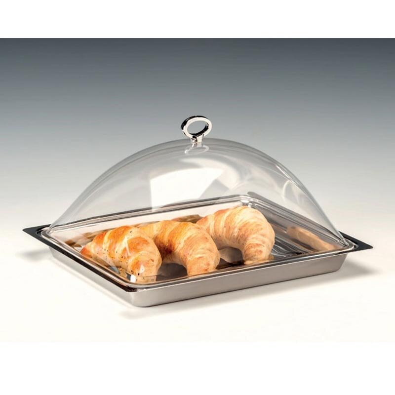 Zicco ZCP-715 Dikdörtgen Muhafaza Kabı, Şeffaf Akrilik Kapaklı, Çelik Tepsili GN 1/2, 30x36 cm - Zicco