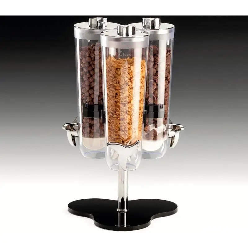 Zicco ZCP-719 Döner Cornflakes Aleti, 3'lü, Ayaklı, Şeffaf, 26x26x46 cm - 1