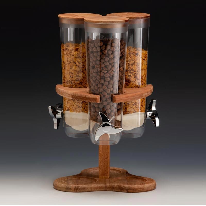 Zicco ZCP-784 Cornflakes Aleti, Döner Standlı, 3’lü, Ahşap, 26x26x43 cm - Zicco