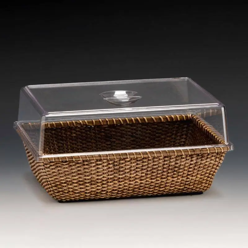 Zicco ZCP-799 Rattan Sepetli Fanus, Polikarbon Kapaklı, Koyu Kahverengi 34,5x24 cm - 1