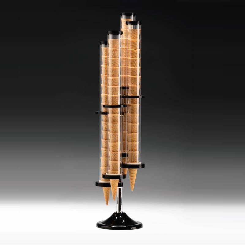 Zicco ZCP-800 Dondurma Külahlık, Polikarbon, 4 Bölmeli, Akrilik Standlı, 19x86 cm - 1