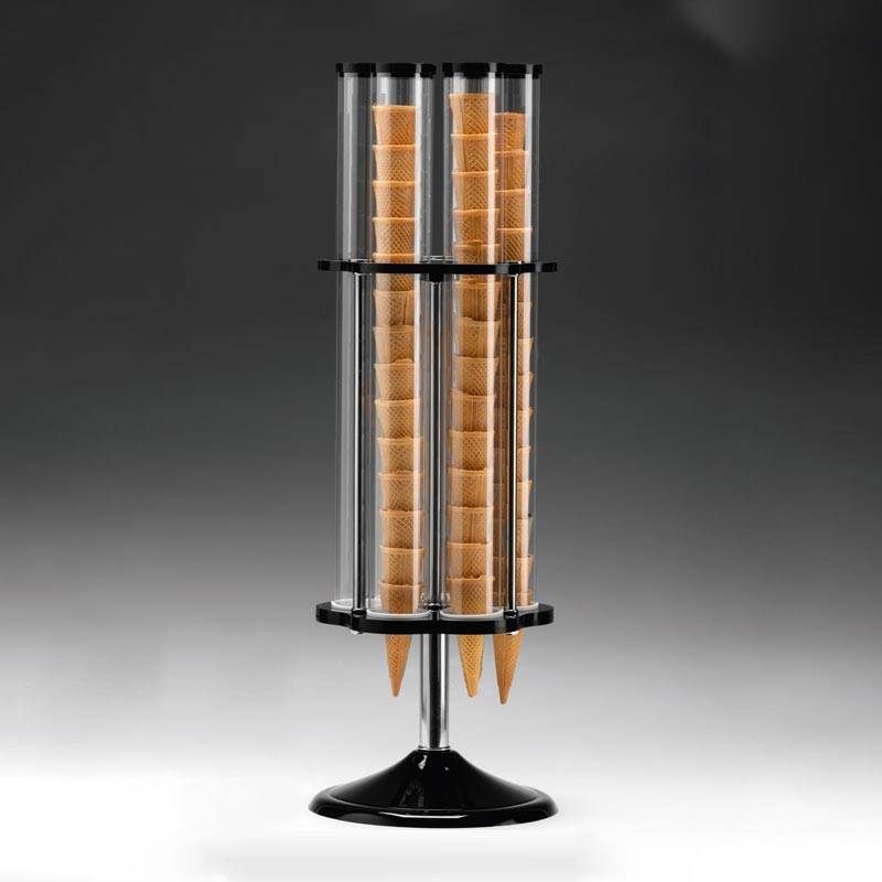 Zicco ZCP-802 Döner Dondurma Külah Standı, Polikarbon, 6'lı, Siyah, 24x78 cm - 1