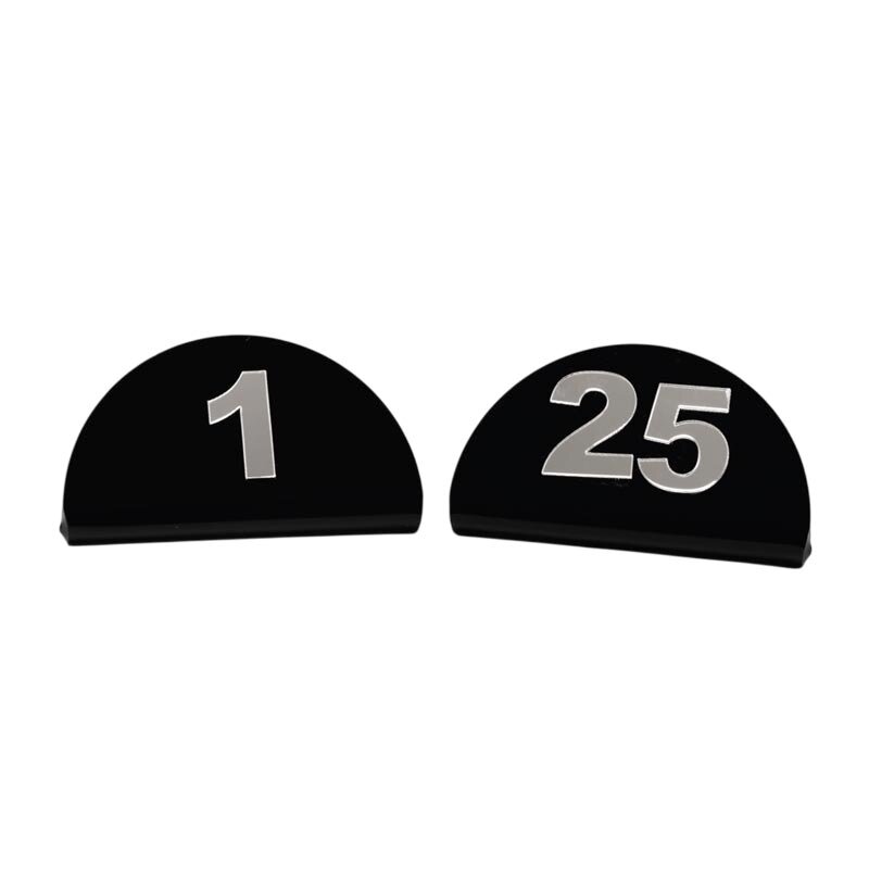 Zicco ZCP-809 Masa Numarası, 1-25 Arası, Akrilik, Siyah, 10x5 cm - Zicco