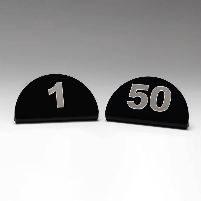 Zicco ZCP-810 Yarım Ay Masa Numarası, 1-50 Arası, Akrilik, Siyah, 10x5 cm - 1