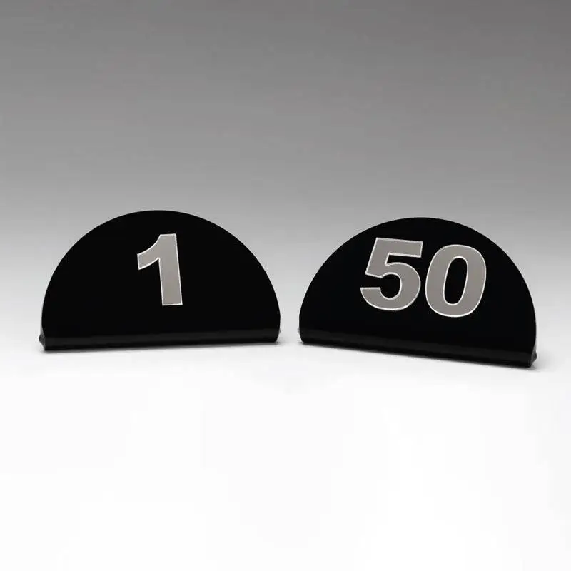 Zicco ZCP-810 Yarım Ay Masa Numarası, 1-50 Arası, Akrilik, Siyah, 10x5 cm - 1