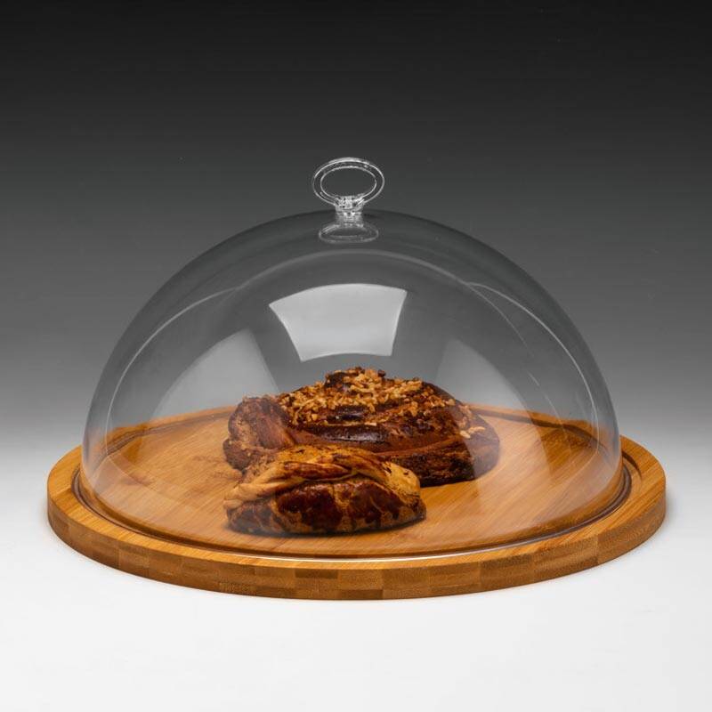 Zicco ZCP-817 Polikarbon Kapaklı Fanus, Bambu Tabanlı, 36x19 cm - 1