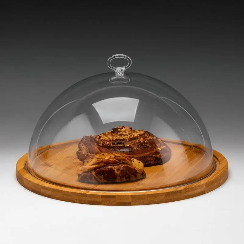 Zicco ZCP-817 Polikarbon Kapaklı Fanus, Bambu Tabanlı, 36x19 cm - 1