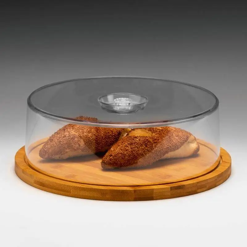 Zicco ZCP-818 Bambu Tabanlı Fanus, Akrilik Kapaklı, 33x11 cm - 1
