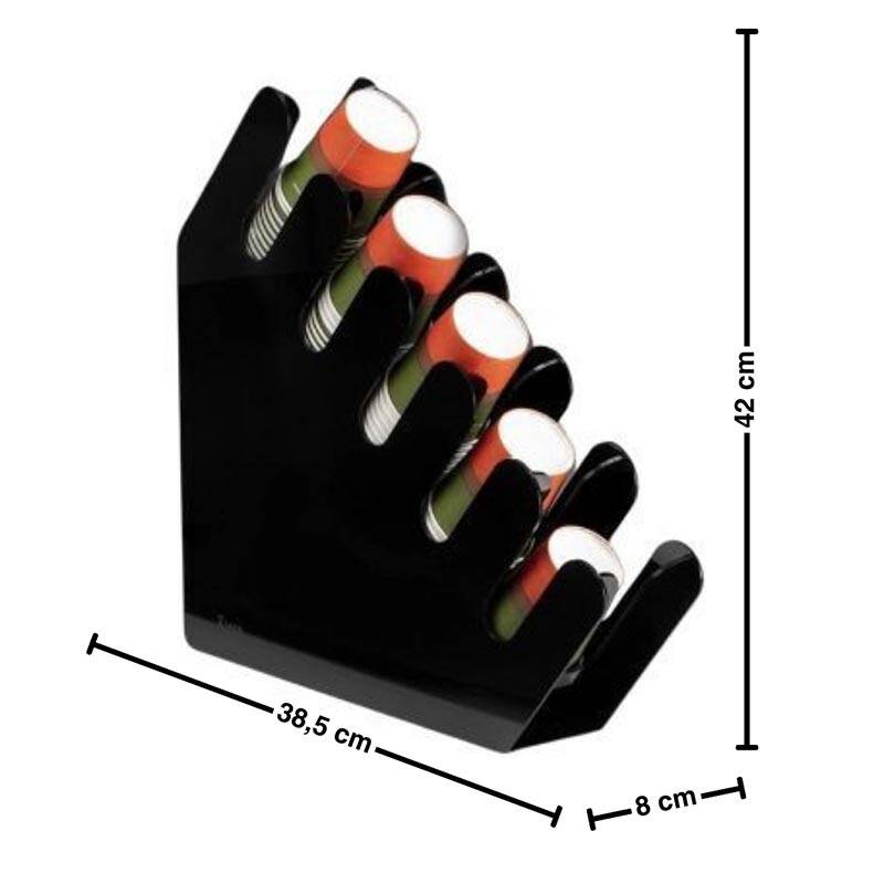 Zicco ZCP-847 Karton Bardak Standı, Akrilik, Siyah, 38.5x8x42 cm - 3