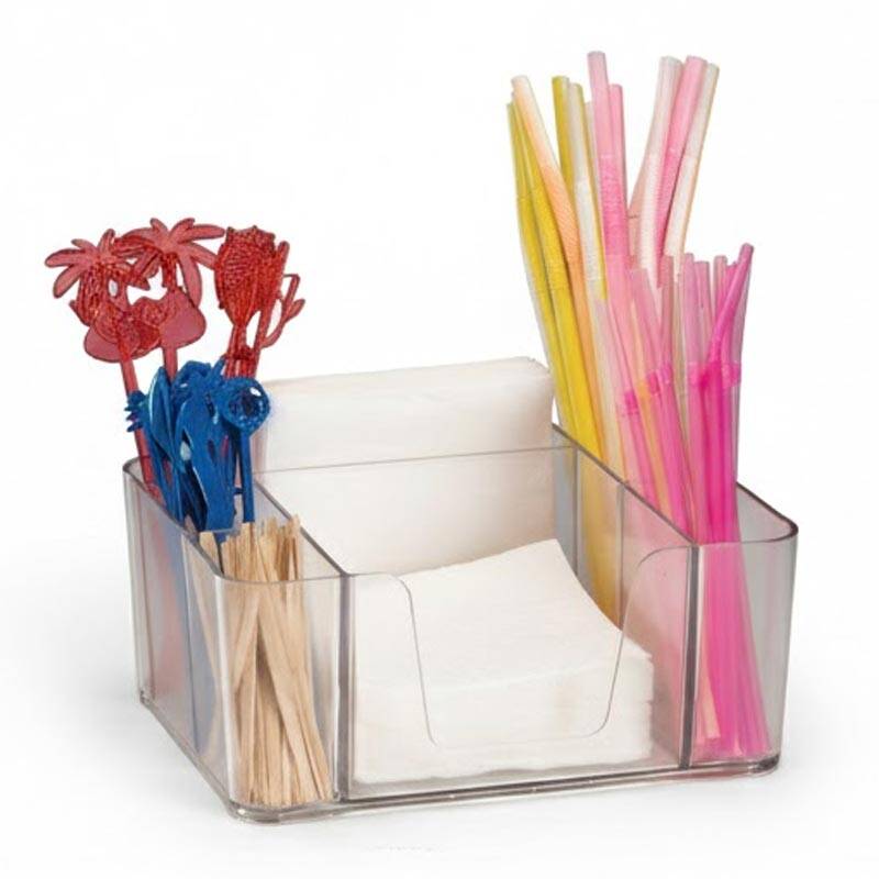 Zicco ZCP-870 Bar Pipetlik Peçetelik, Polikarbon, Şeffaf, 19.5x24.5x10.5 cm - 1