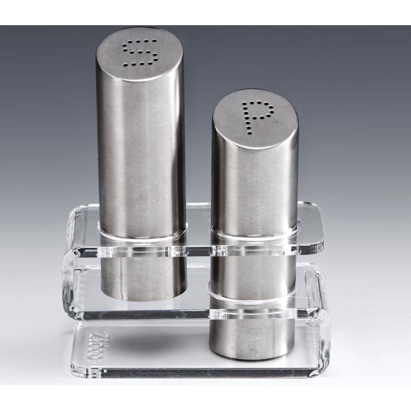 Zicco ZKC-1610 Akrilik Standlı Tuzluk Biberlik Takımı, Gümüş Renk, 15 cm - 1