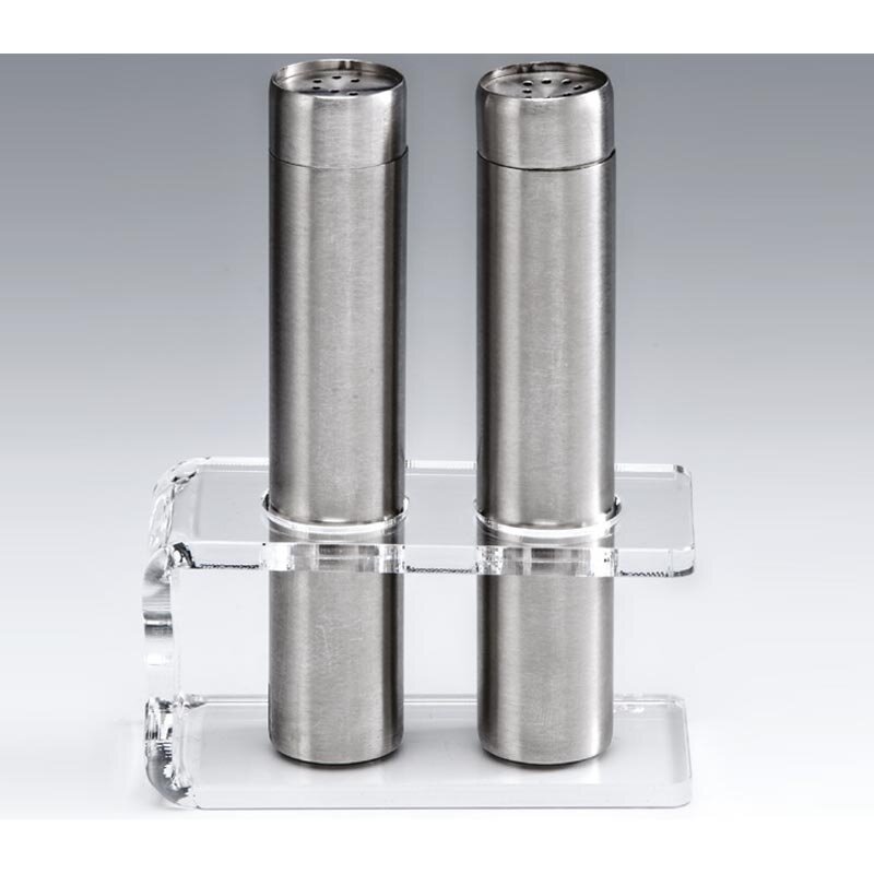 Zicco ZKC- 2700 Akrilik Standlı Tuzluk Biberlik Takımı, Gümüş Renk, 12 cm - Zicco