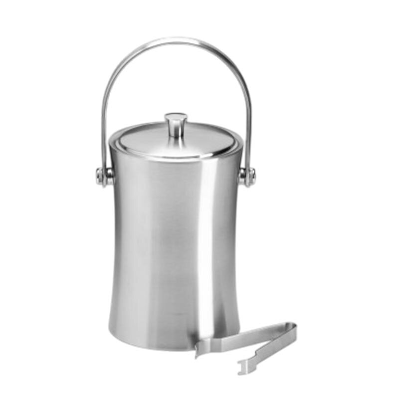 Zicco ZKC-850 Çift Cidarlı Çelik Buz Kovası, Gümüş Renk, 14x18.5 cm - Zicco