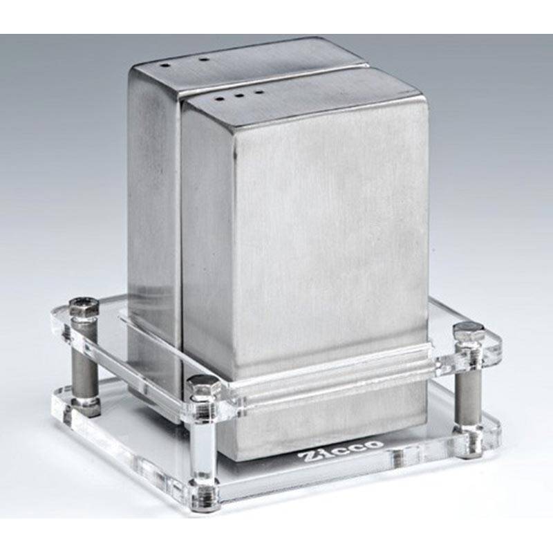 Zicco ZKC-8900 Akrilik Standlı Tuzluk Biberlik Takımı, Gümüş Renk, 9 cm - 1
